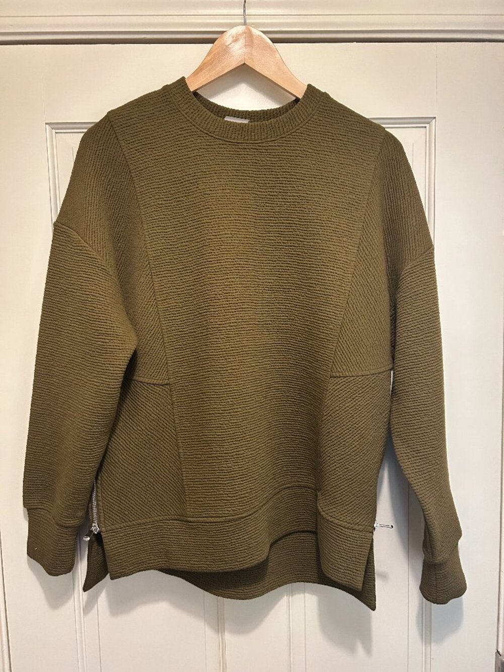 CALIA Women's Elevate Side Zip Tunic- Color: Dark Khaki Olive Size: XS
